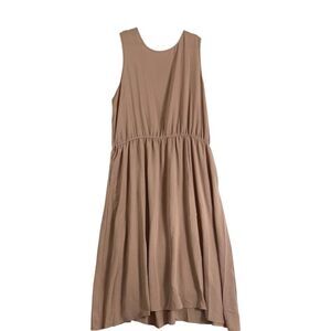 Sleeveless  tank Maxi Stretch Pockets Front Slit Relax Earthy Minimalist Dress